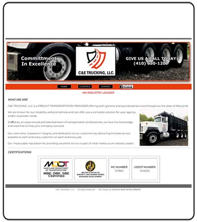 C&E TRUCKING WEBPAGE