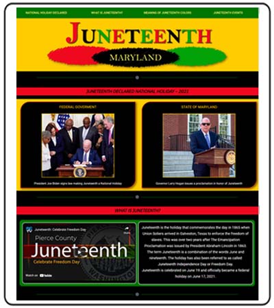 JUNETEENTH MARYLAND WEBPAGE