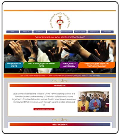 LOVE DIVINE FAMILY WORSHIP CENTER WEBPAGE